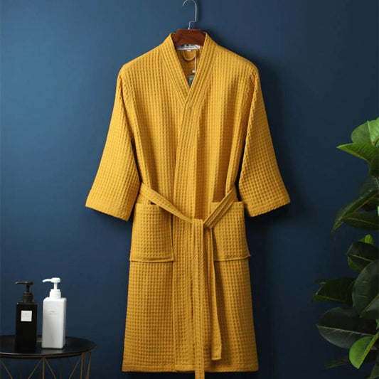 Waffle V-Neck Bathrobe for Women